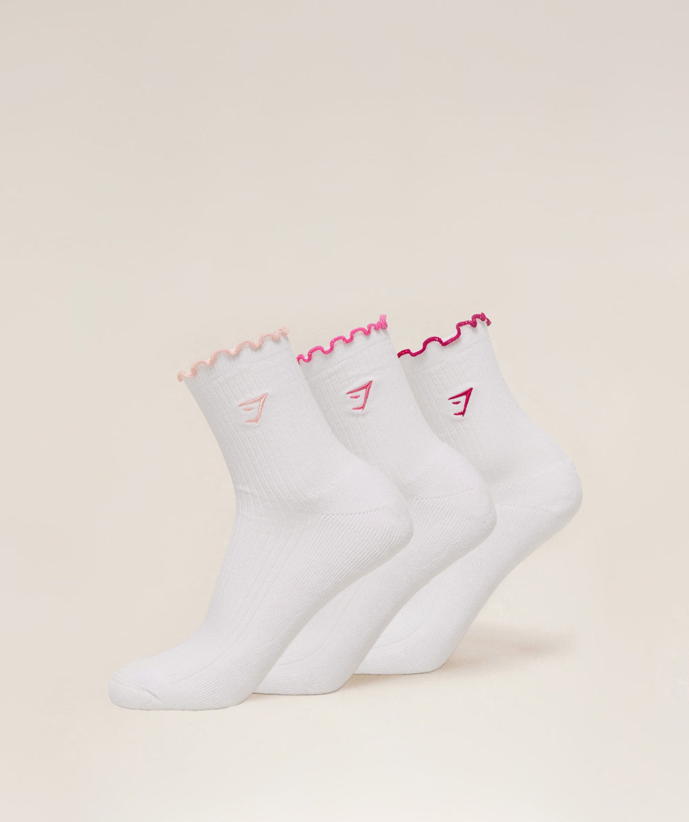 Midi Frill Socks 3pk - Cloud Pink/Energy Pink/Build Pink