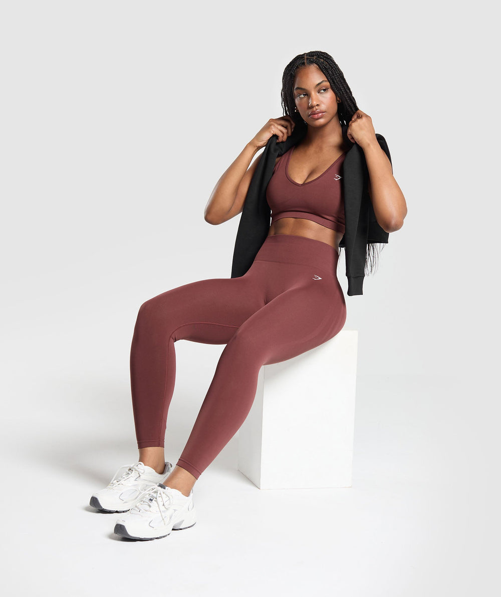 Everyday Seamless Leggings - Burgundy Brown