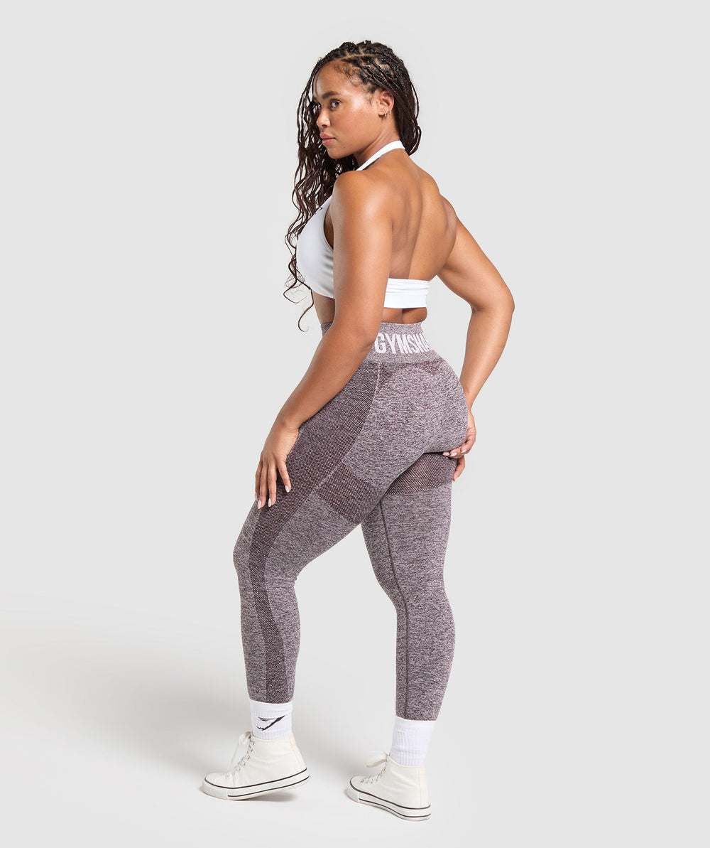 Flex High Waisted Leggings - Plum Brown/White Marl