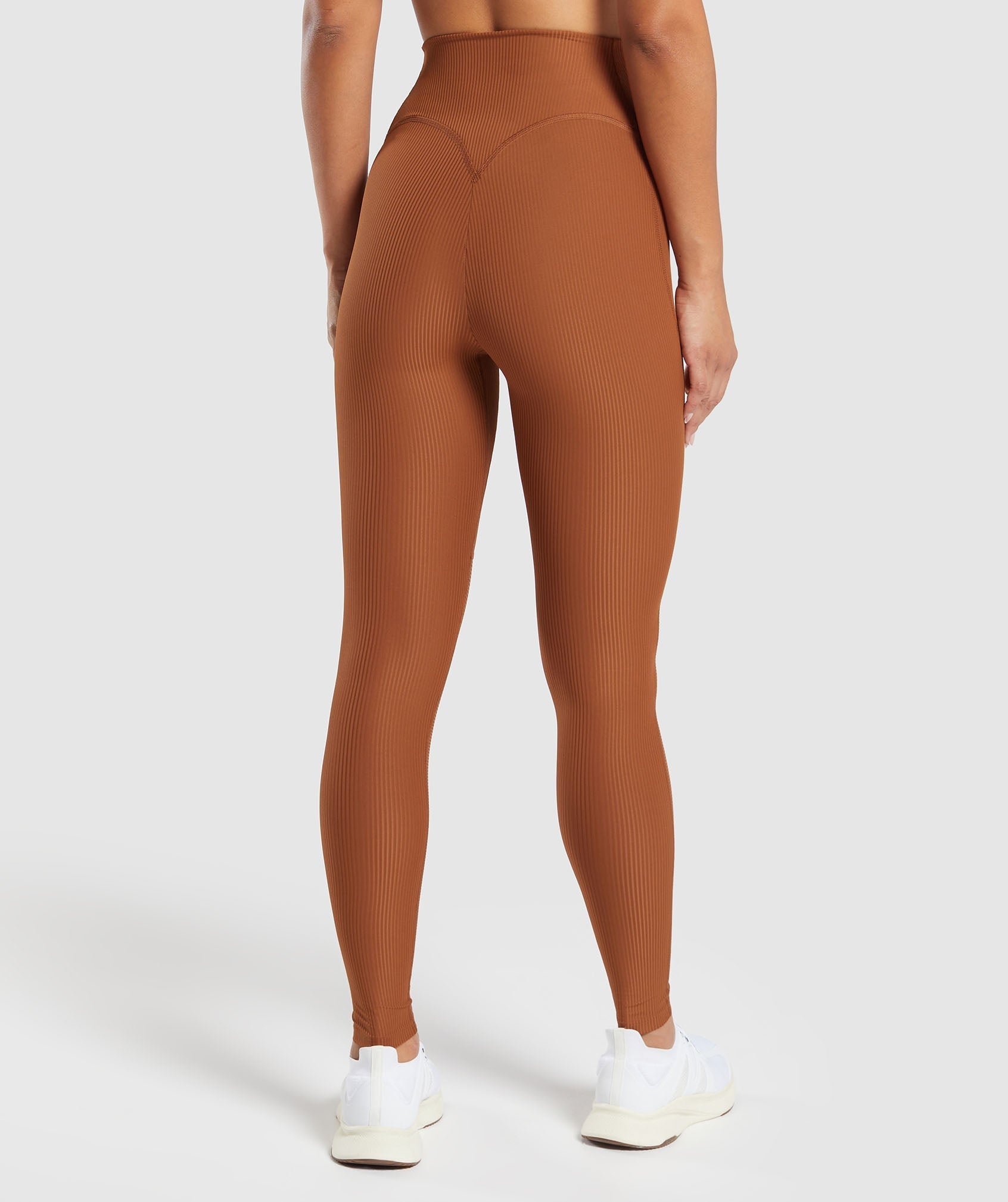 Ribbed Leggings - Copper Brown