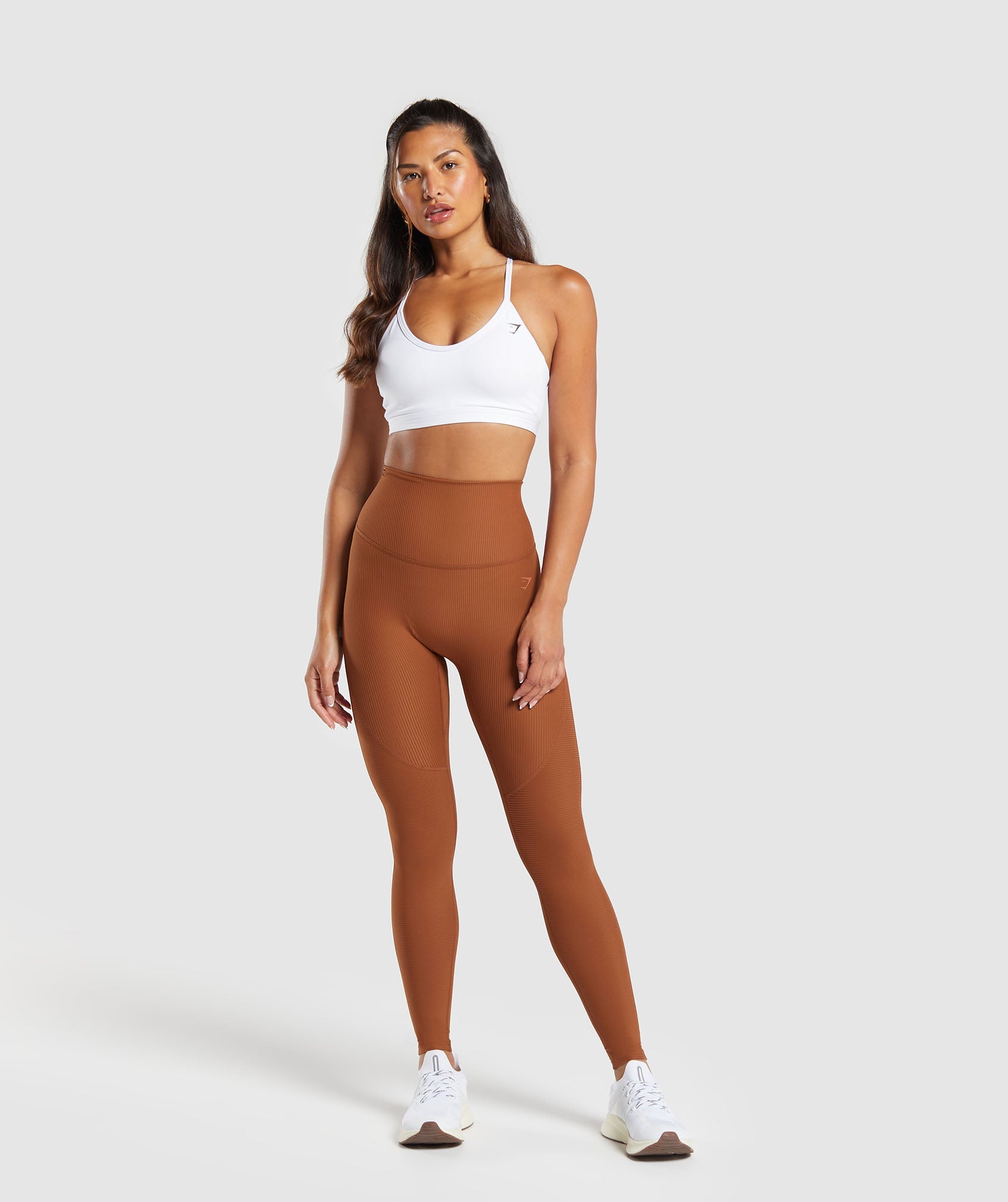 Ribbed Leggings - Copper Brown