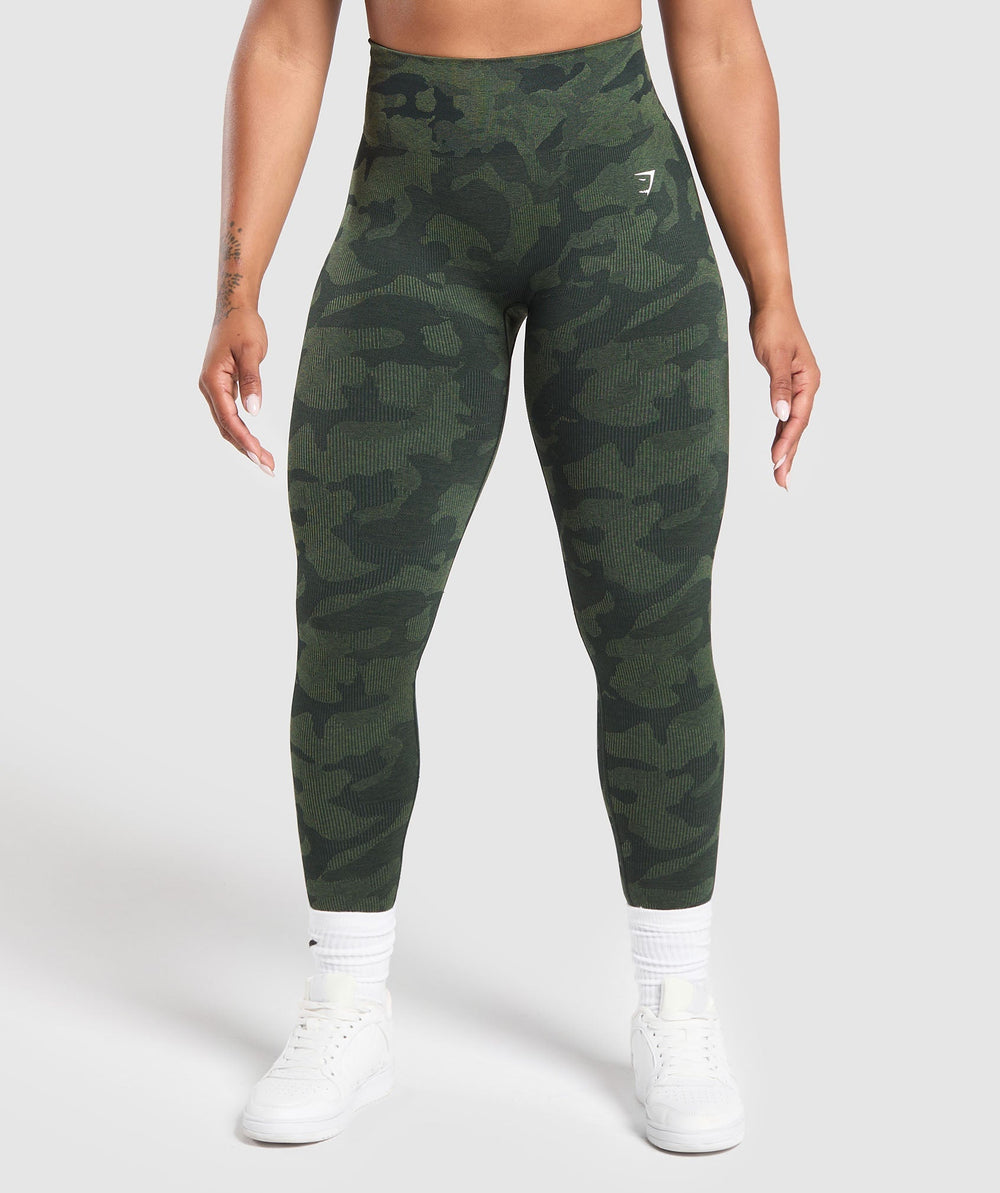 Adapt Camo Seamless Leggings - Victory Green/ Force Green