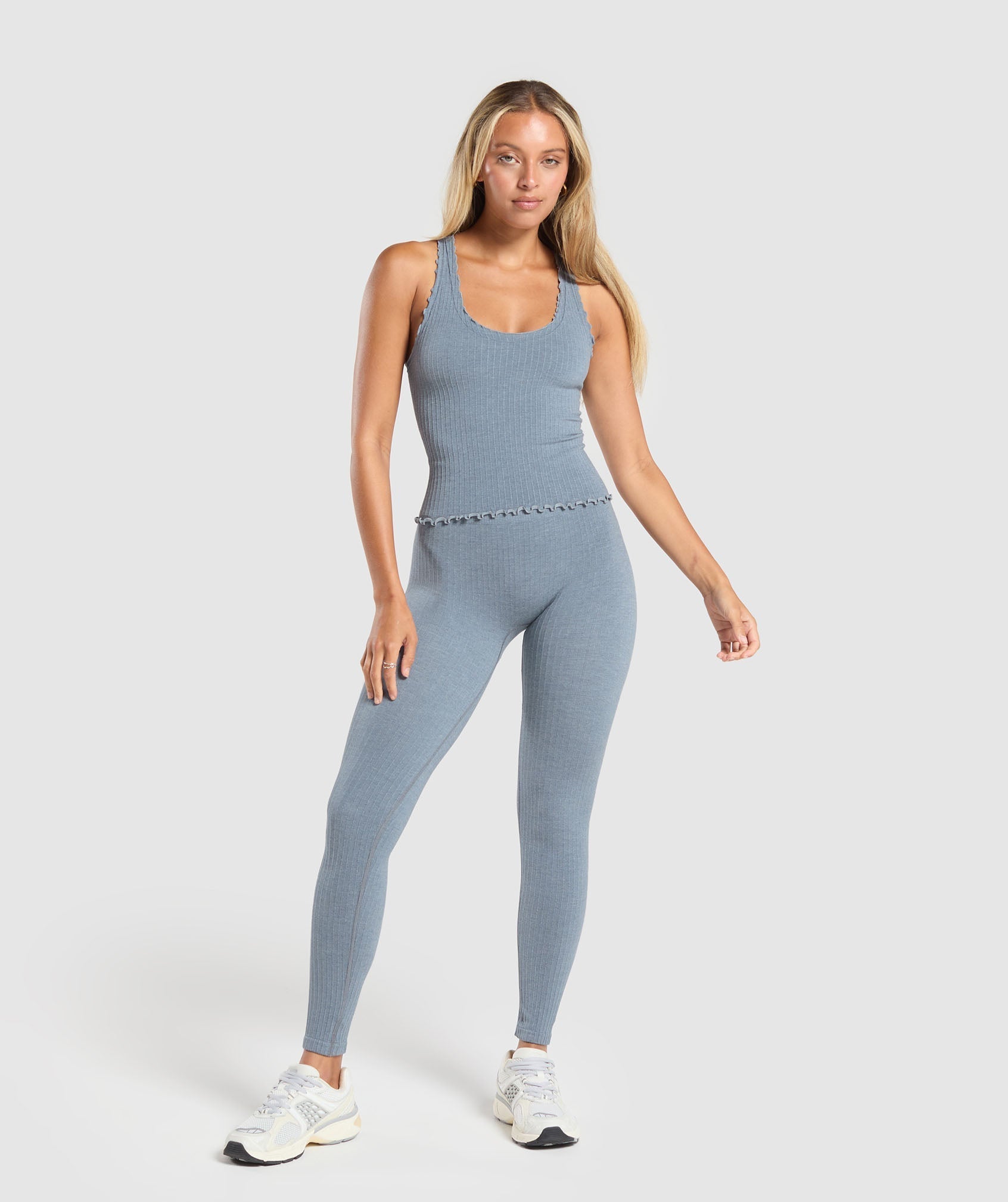 Luxe Seamless Leggings - Metal Blue Marl