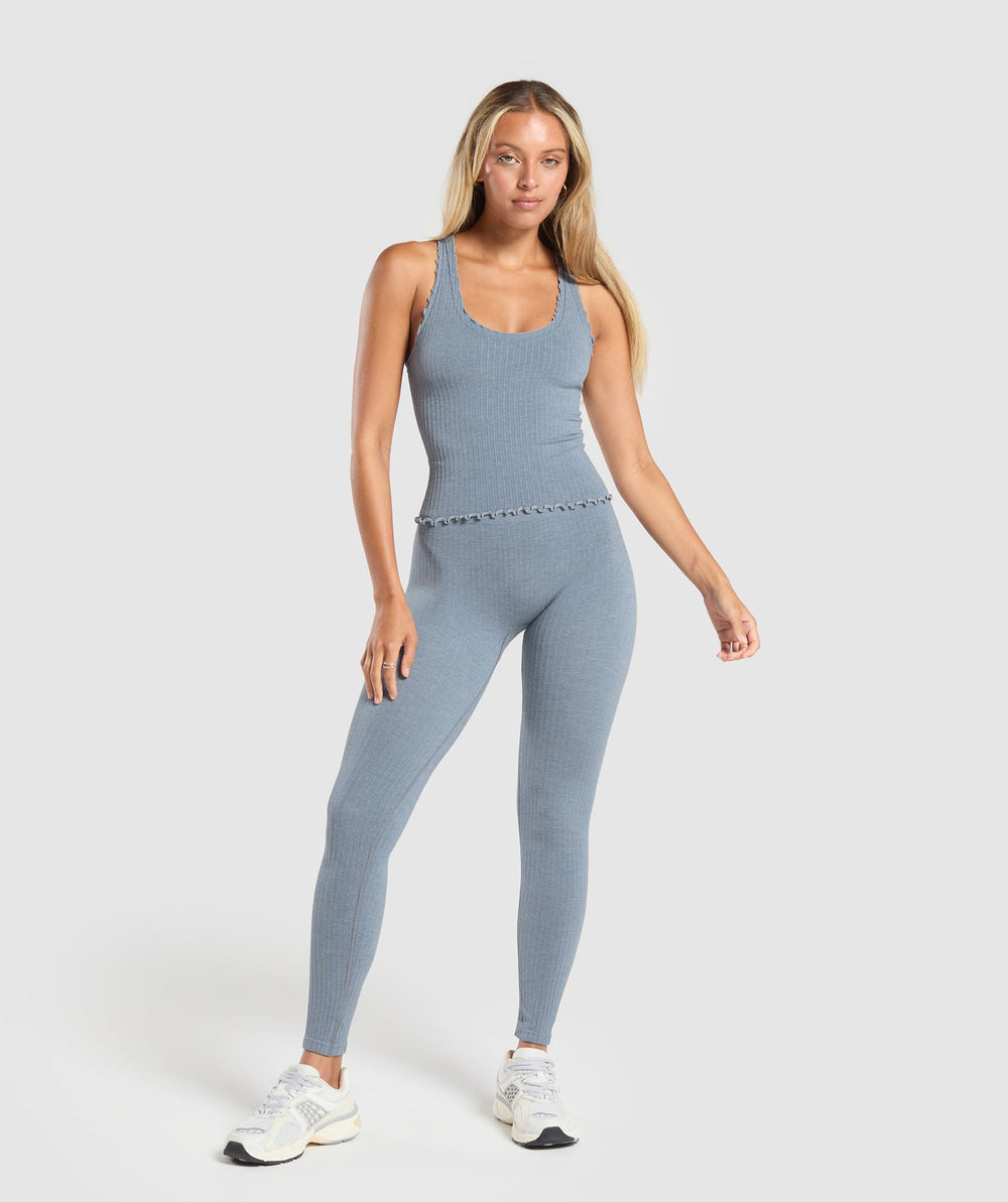 Luxe Seamless Leggings - Metal Blue Marl