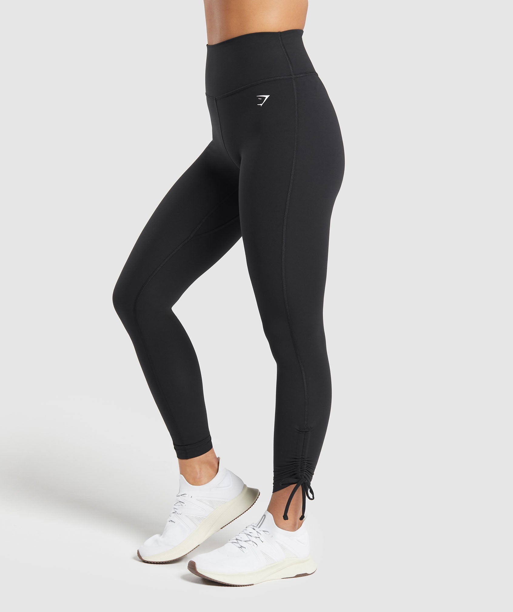 Ribbon Ankle Leggings - Black
