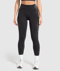 Caged Seamless Leggings - Black/Graphite Grey