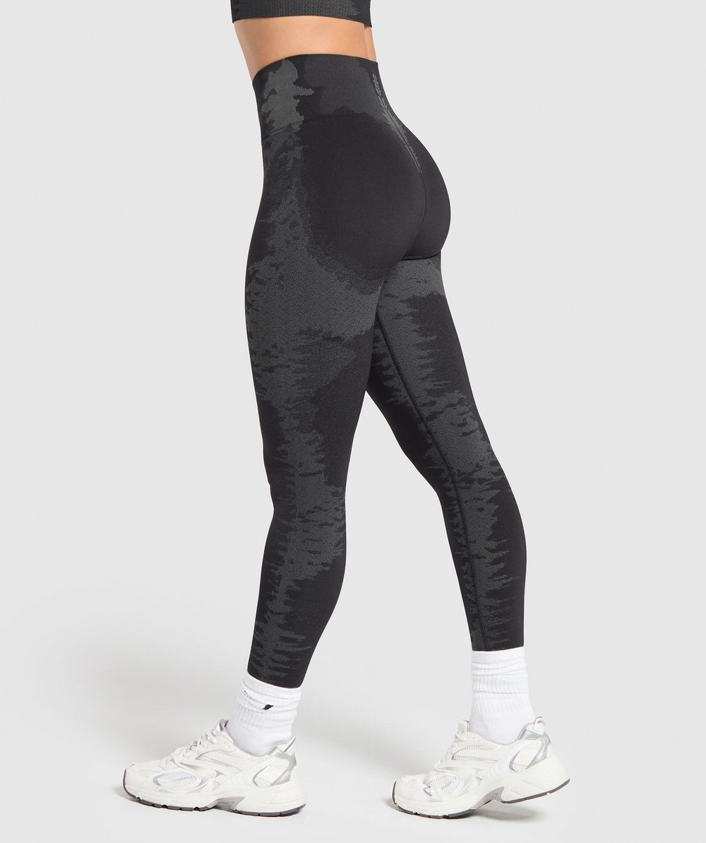 Caged Seamless Leggings - Black/Graphite Grey