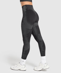 Caged Seamless Leggings - Black/Graphite Grey