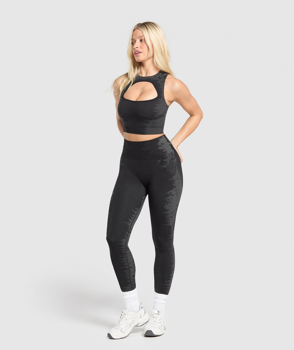 Caged Seamless Leggings - Black/Graphite Grey
