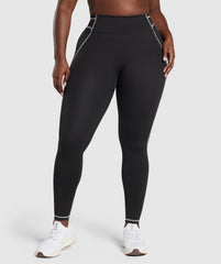Stitch Feature Leggings - Black