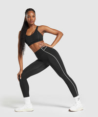 Stitch Feature Leggings - Black