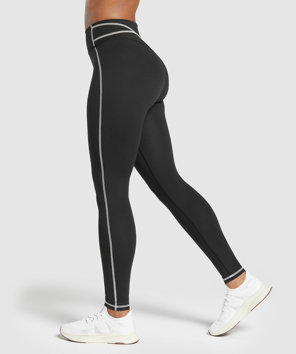 Stitch Feature Leggings - Black