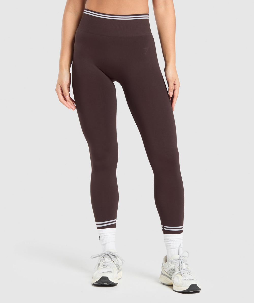 Contrast Seamless Leggings - Heritage Brown