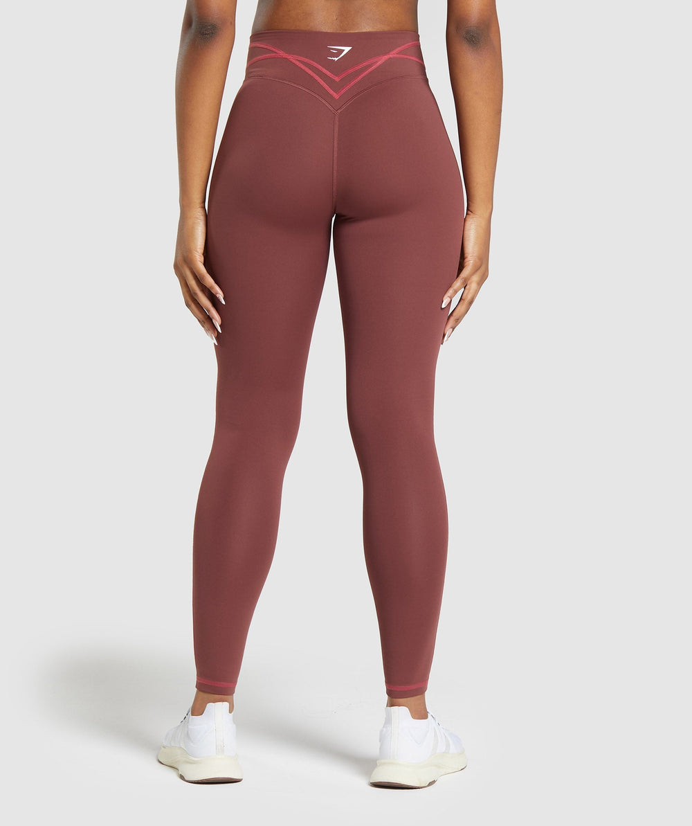 Stitch Feature Leggings - Burgundy Brown