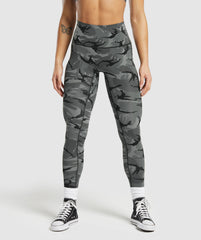 Legacy Printed Regular Leggings - Pitch Grey