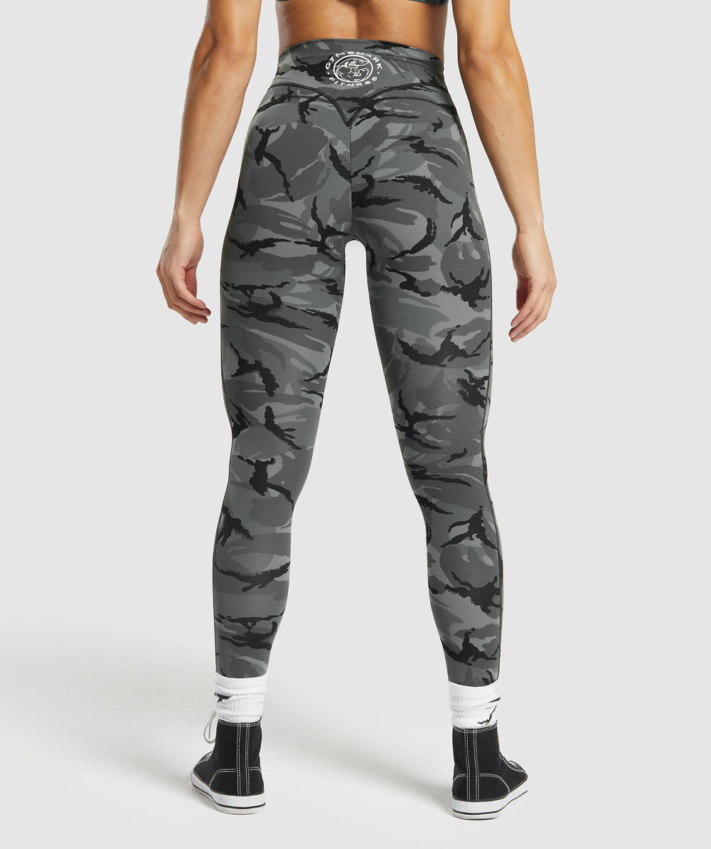 Legacy Printed Regular Leggings - Pitch Grey