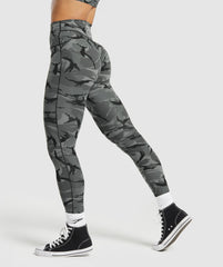 Legacy Printed Regular Leggings - Pitch Grey