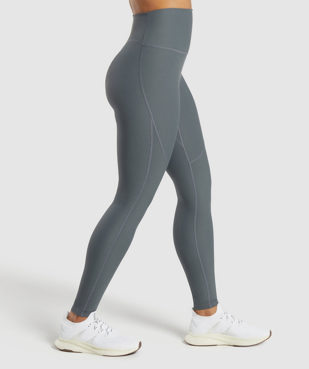 Ribbed Leggings - Strong Grey