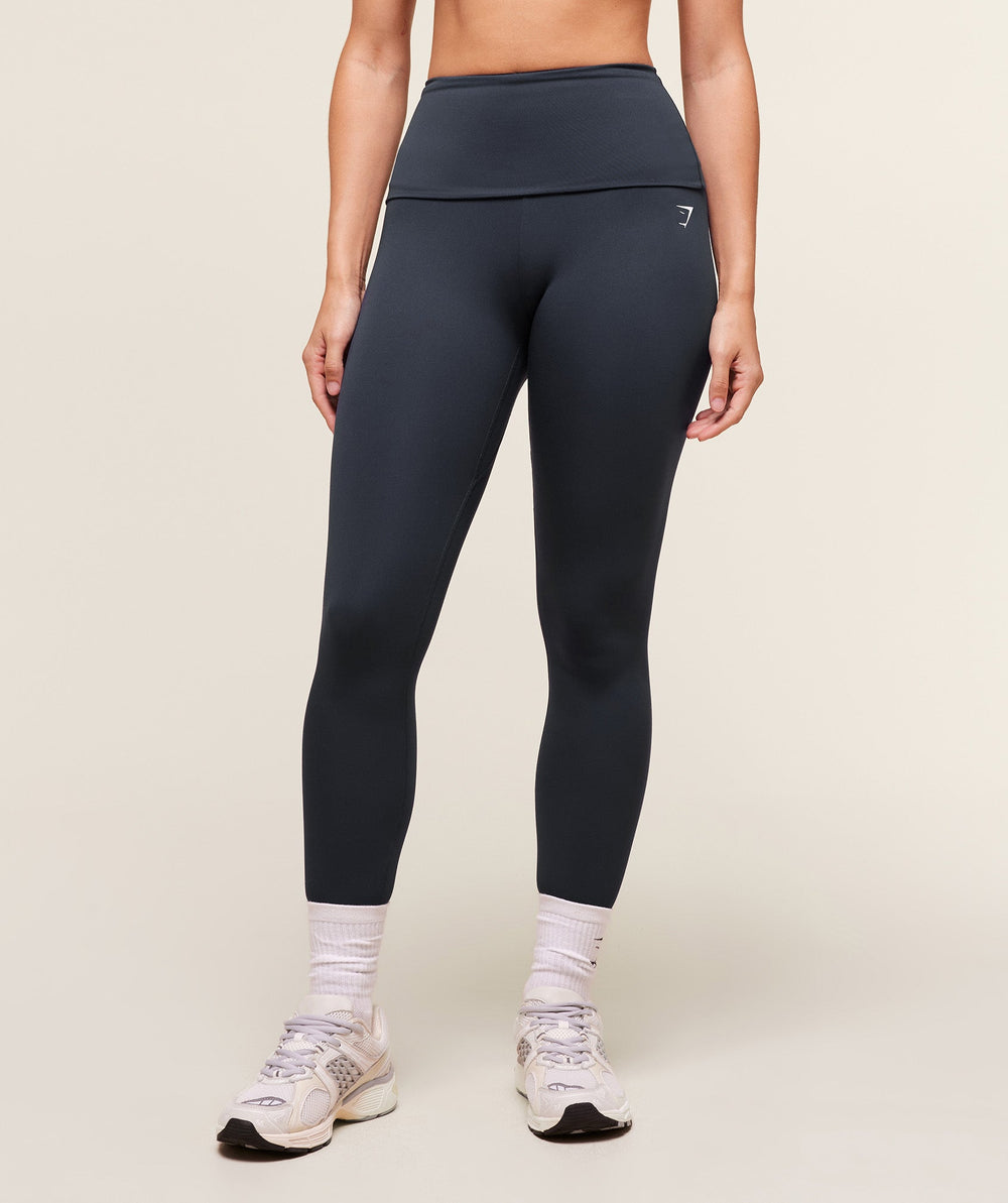 Training Foldover Leggings - Heavy Blue