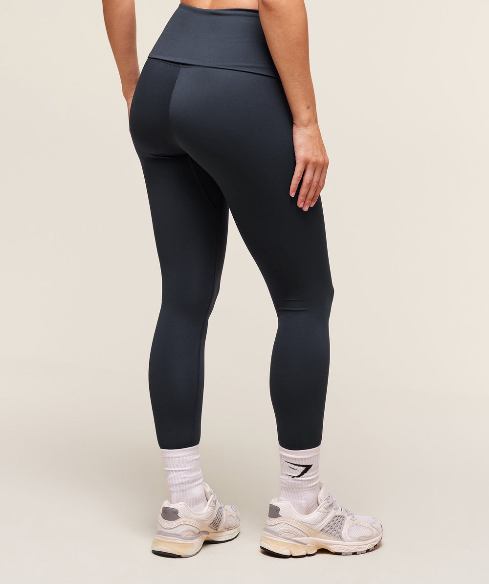 Training Foldover Leggings - Heavy Blue
