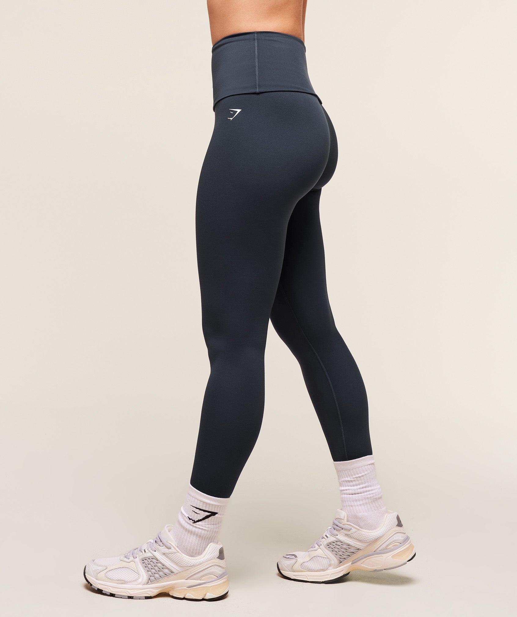 Training Foldover Leggings - Heavy Blue