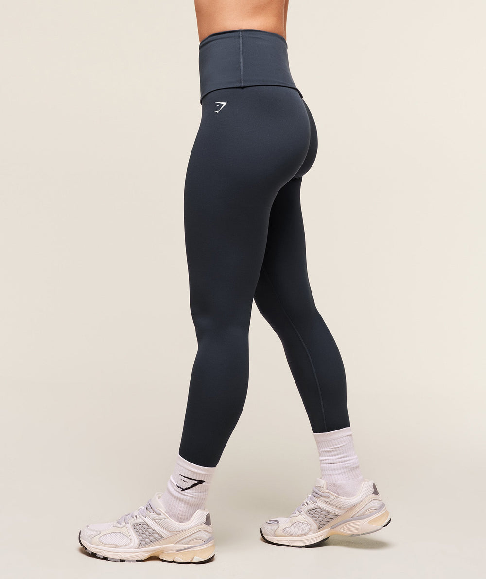 Training Foldover Leggings - Heavy Blue