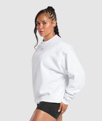 Barbell Hearts Oversized Sweatshirt - White