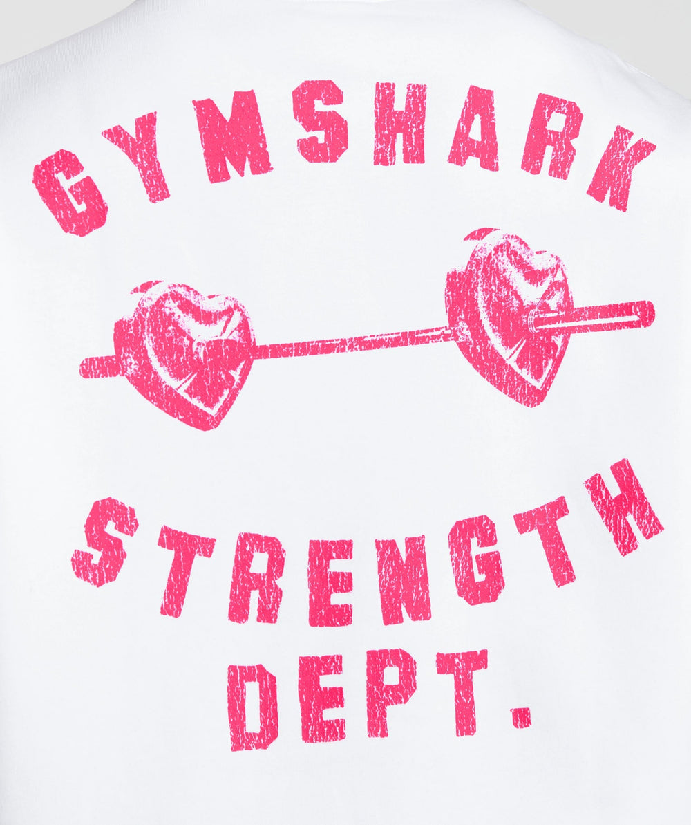 Barbell Hearts Oversized Sweatshirt - White