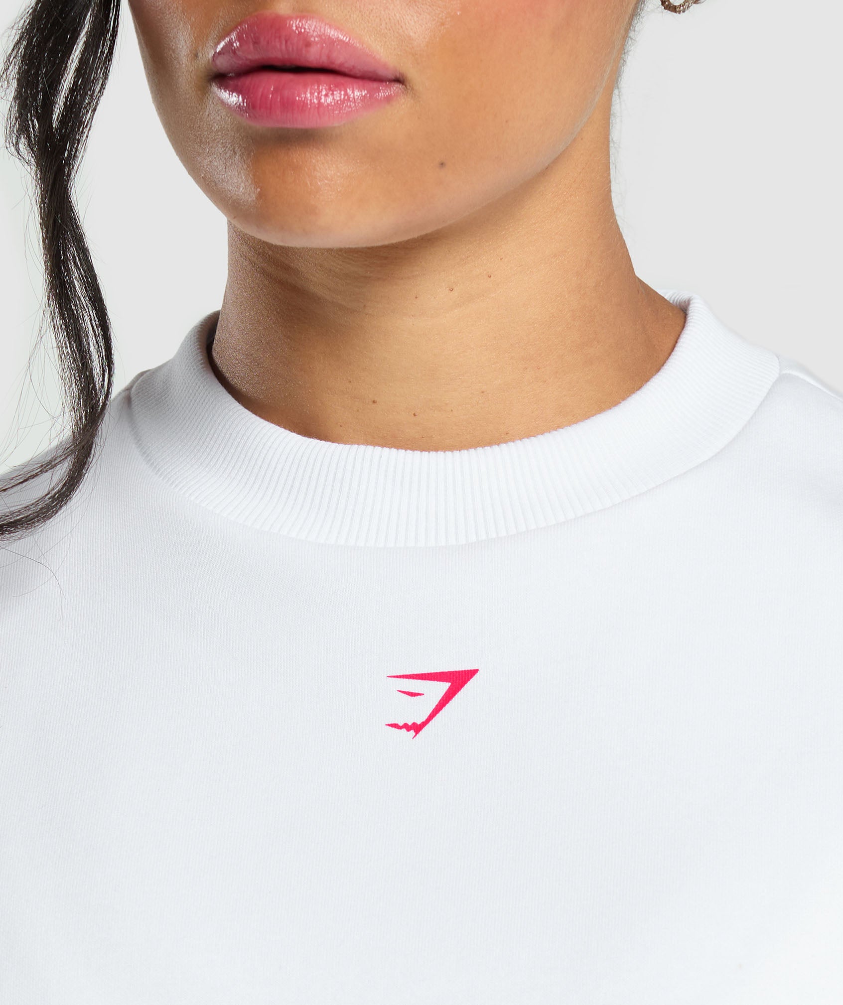 Barbell Hearts Oversized Sweatshirt - White