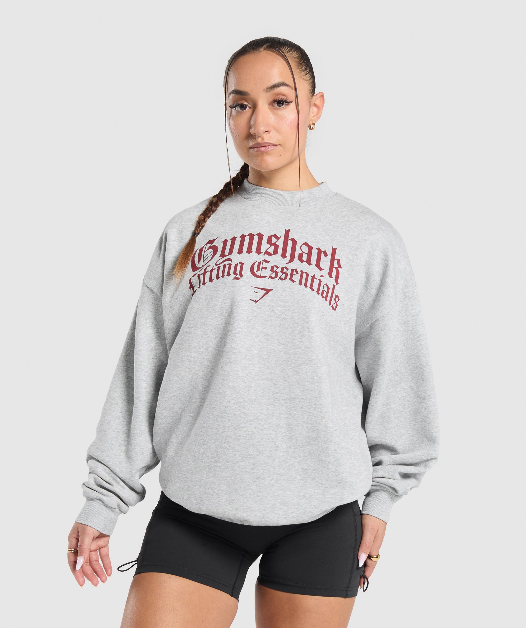 Lifting Essentials Oversized Sweatshirt - Light Grey Core Marl