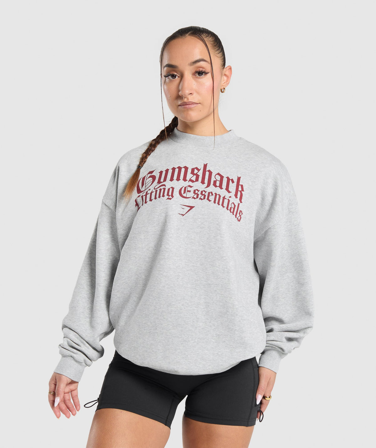 Lifting Essentials Oversized Sweatshirt - Light Grey Core Marl