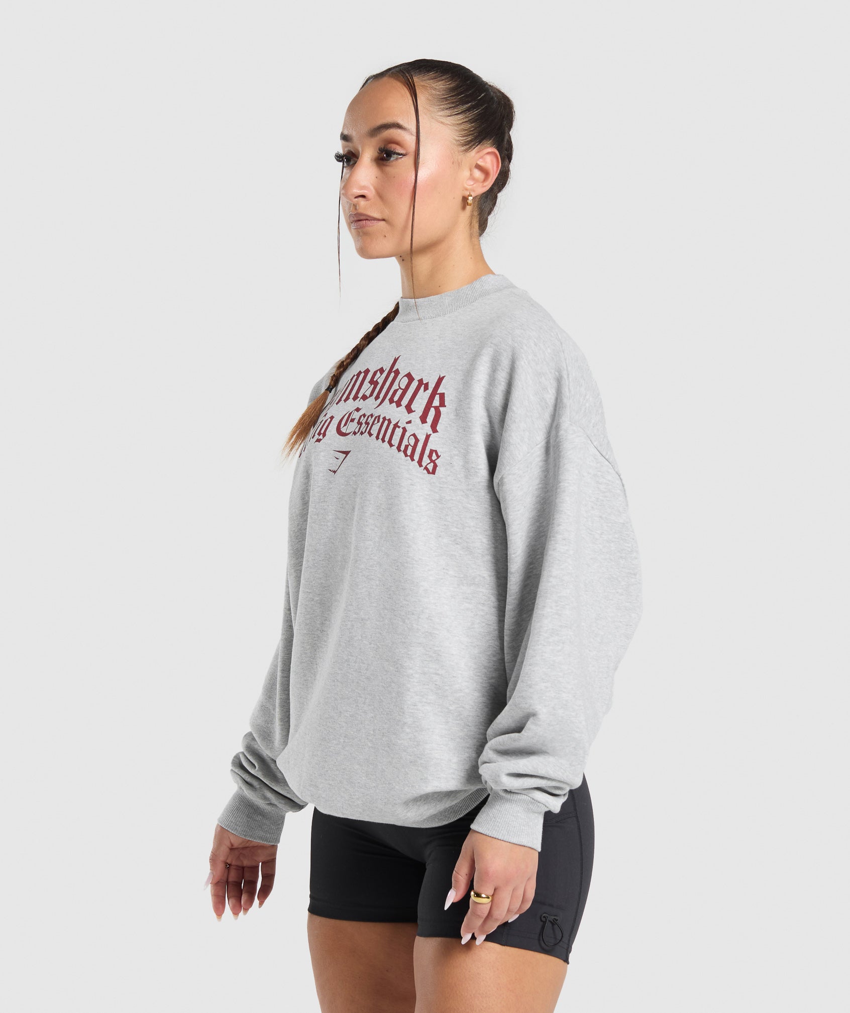 Lifting Essentials Oversized Sweatshirt - Light Grey Core Marl