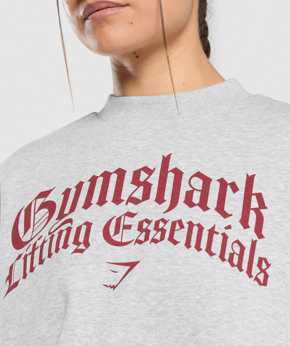 Lifting Essentials Oversized Sweatshirt - Light Grey Core Marl