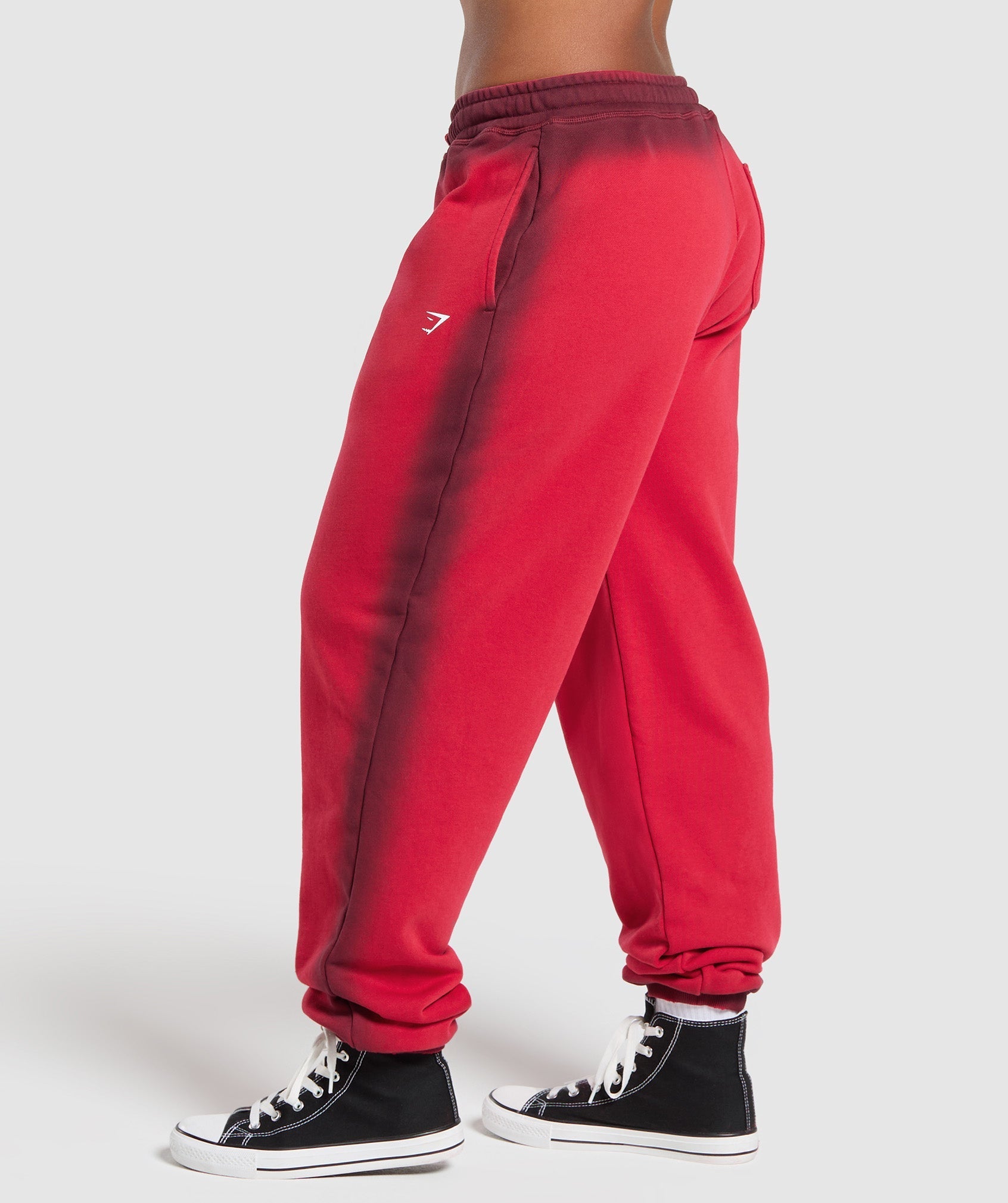 Gains Washed Loopback Joggers - Red