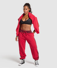 Gains Washed Loopback Joggers - Red