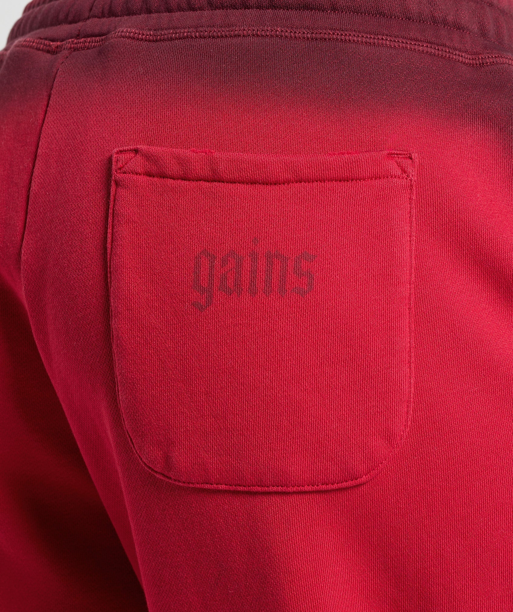 Gains Washed Loopback Joggers - Red