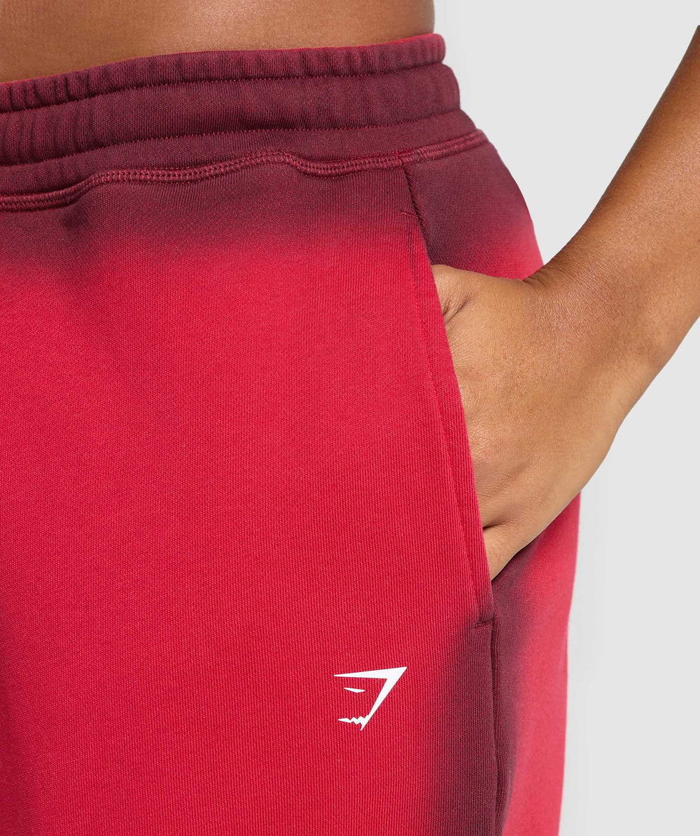 Gains Washed Loopback Joggers - Red