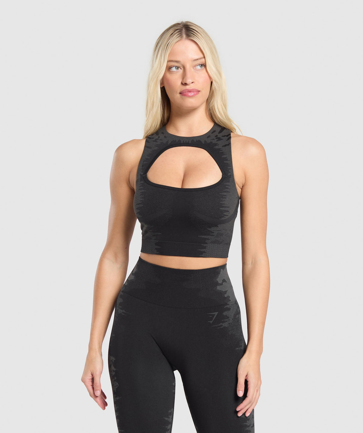 Caged Seamless Tank With Shelf - Black/Graphite Grey