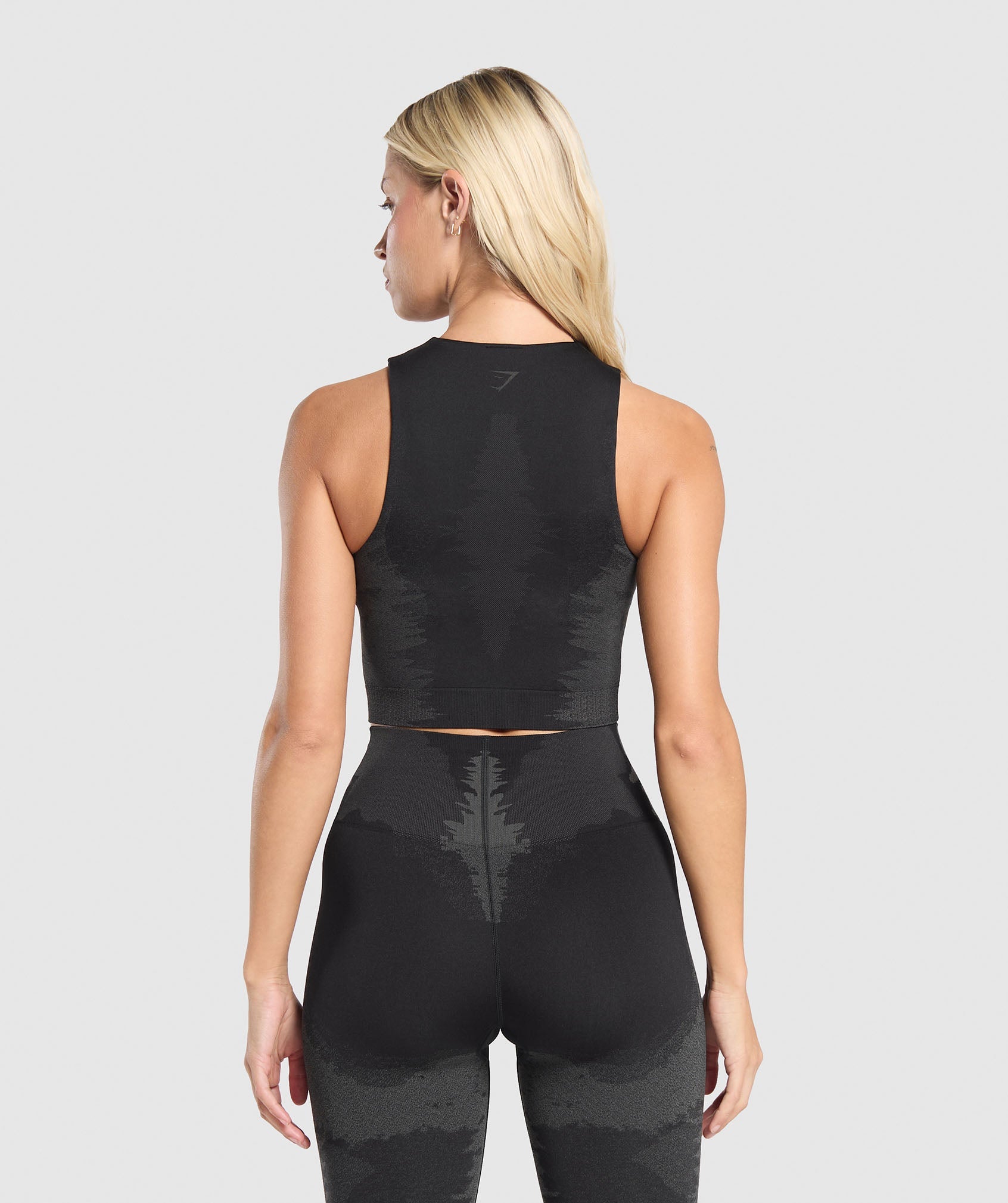 Caged Seamless Tank With Shelf - Black/Graphite Grey