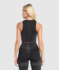 Caged Seamless Tank With Shelf - Black/Graphite Grey
