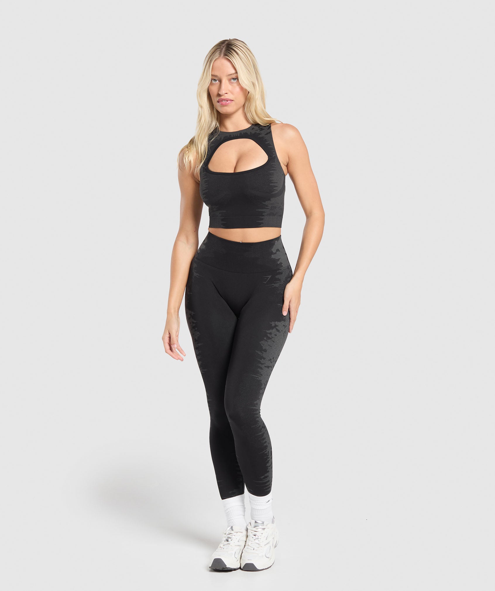 Caged Seamless Tank With Shelf - Black/Graphite Grey