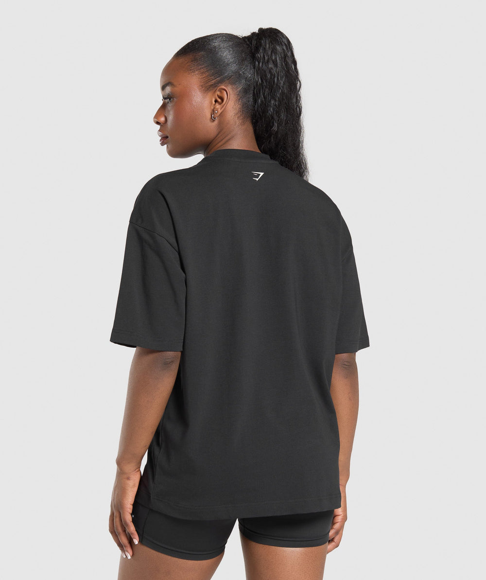 Lifting Girl Graphic Oversized Tee - Black