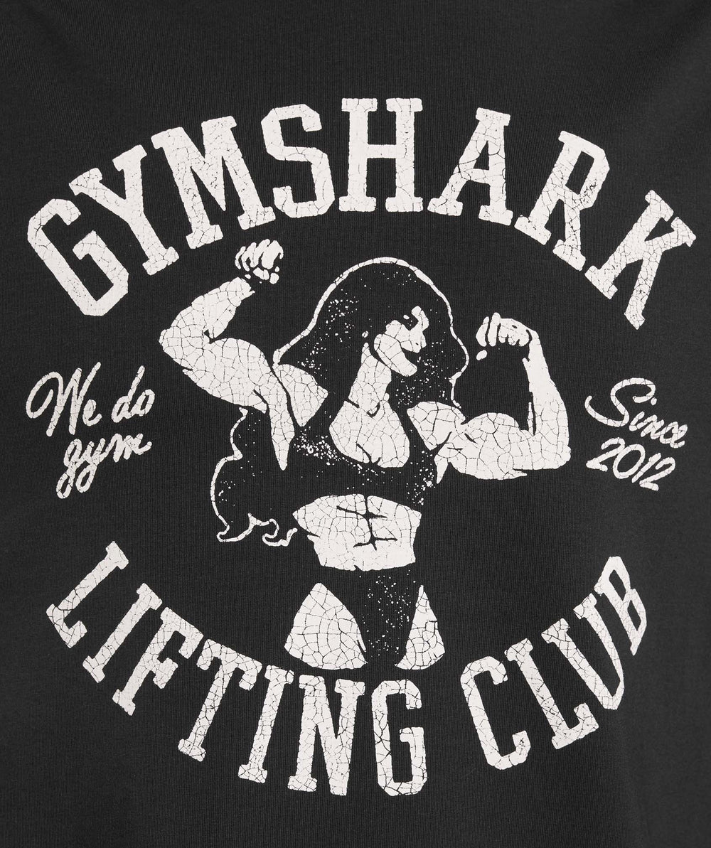 Lifting Girl Graphic Oversized Tee - Black