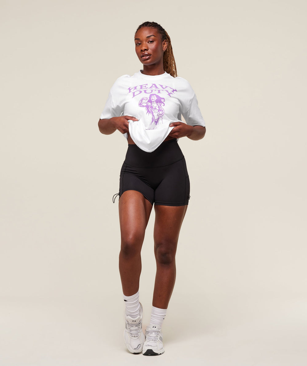 Heavy Duty Graphic Oversized T-Shirt - White