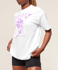 Heavy Duty Graphic Oversized T-Shirt - White
