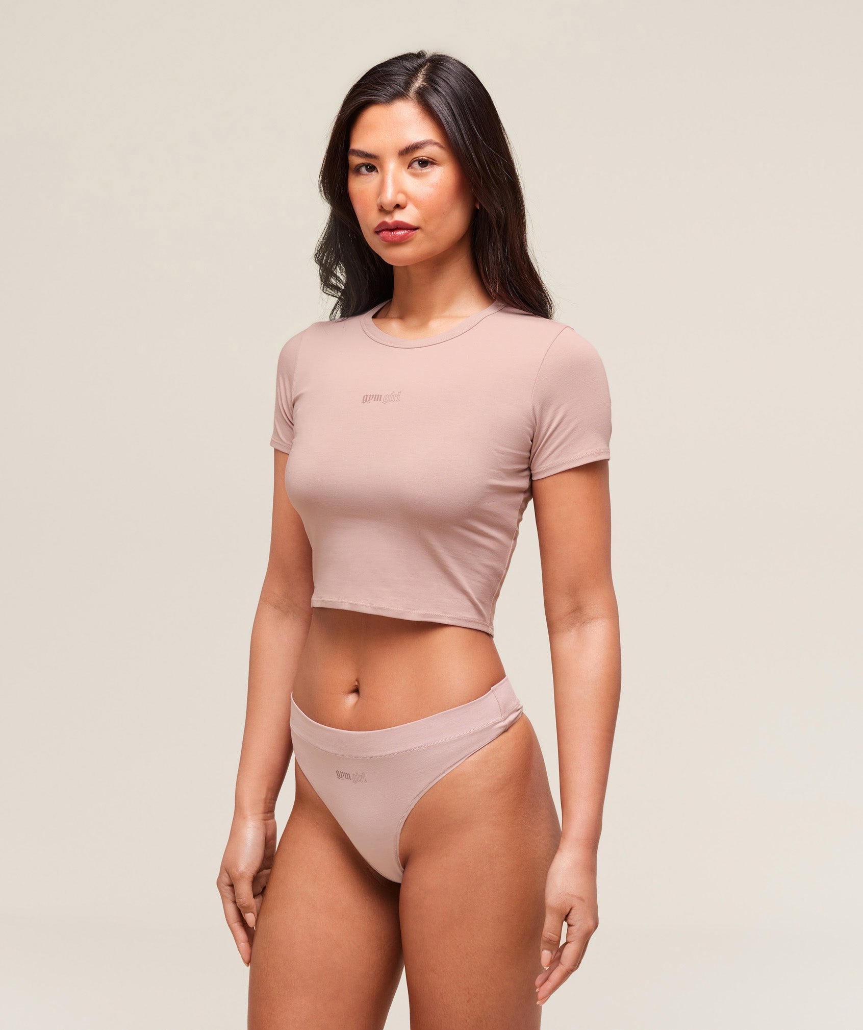 Cotton Graphic Midi T-Shirt - Muted Pink