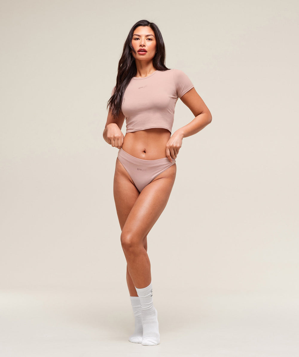 Cotton Graphic Midi T-Shirt - Muted Pink