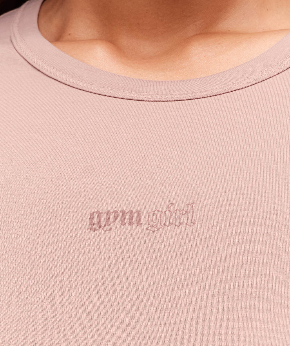 Cotton Graphic Midi T-Shirt - Muted Pink