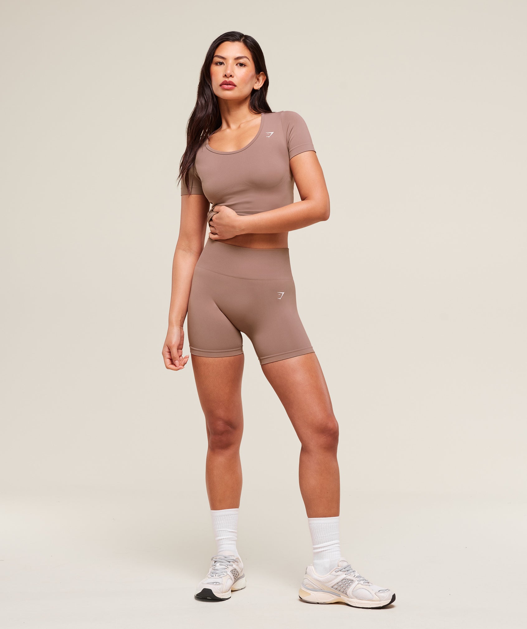 Everyday Seamless Tight Fit Crew Neck Tee - Chestnut Pink