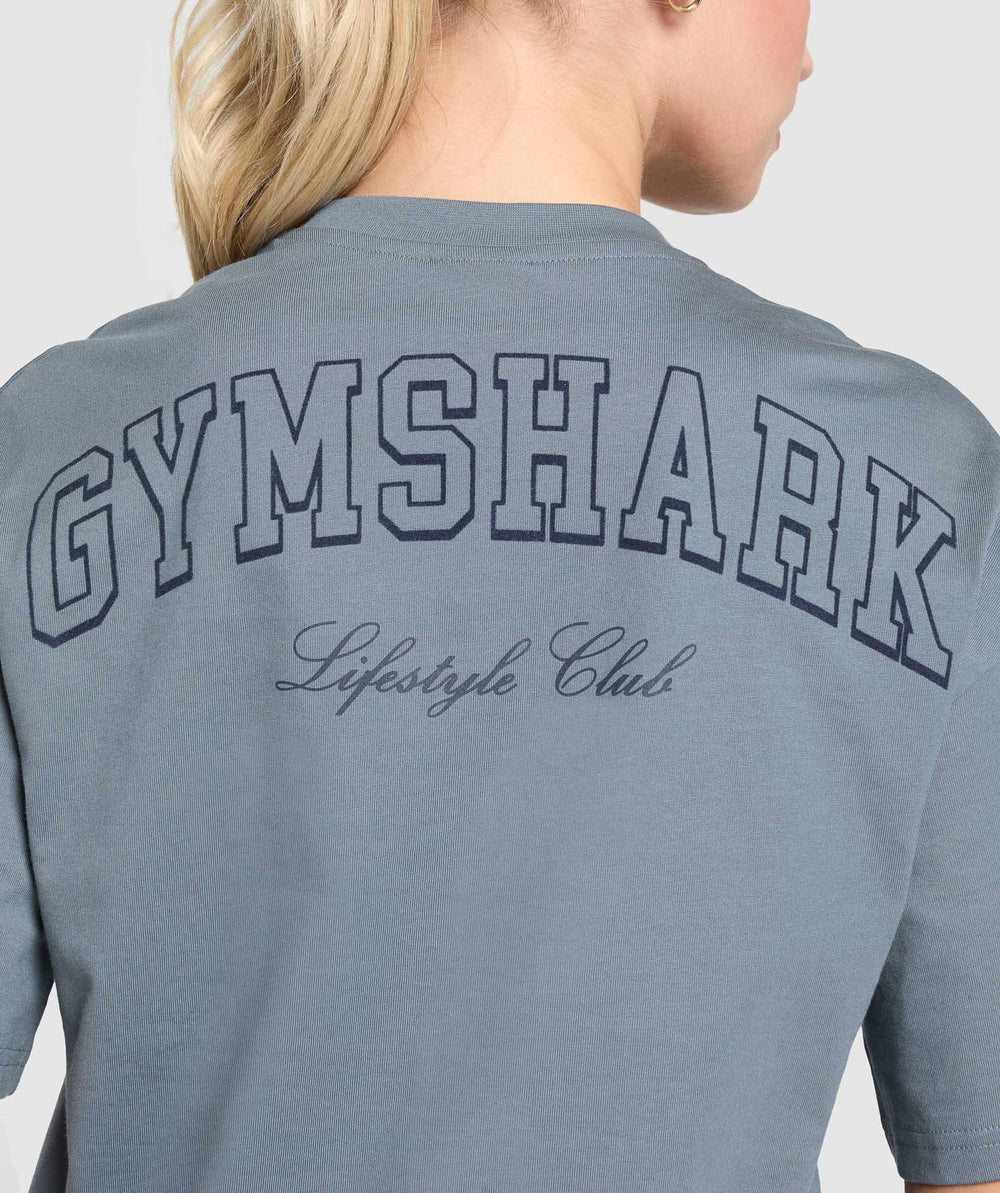 Campus Classics Graphic T-Shirt - Iron Blue